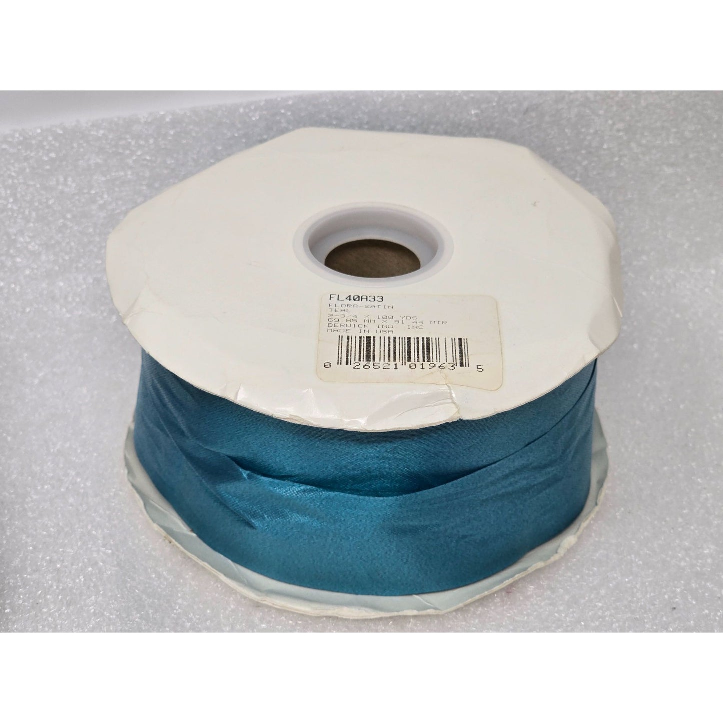 Flora-Satin Double Face Ribbon 100 Yds Waterproof Teal Berwick