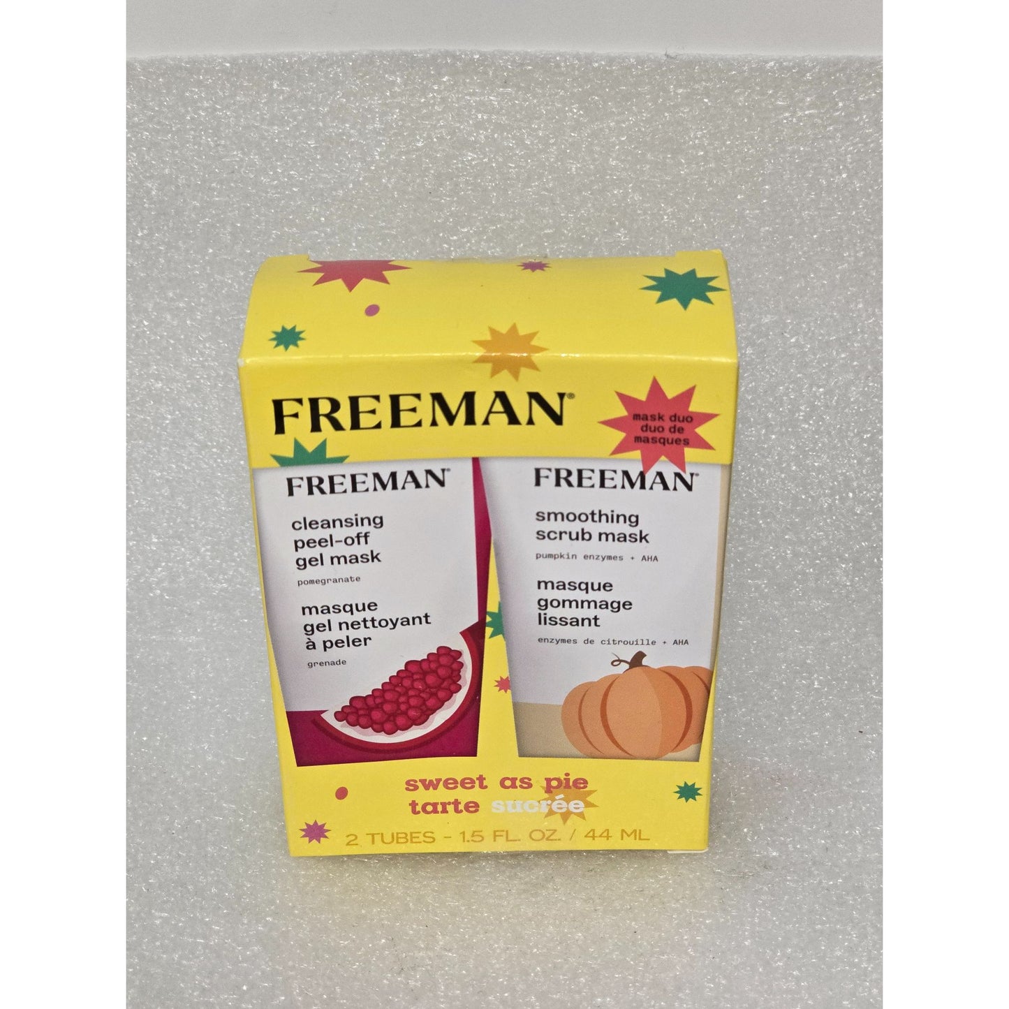 Freeman Sweet As Pie Cleansing Peel-Off & Smoothing Scrub Mask Set 2 x 1.5 Fl Oz