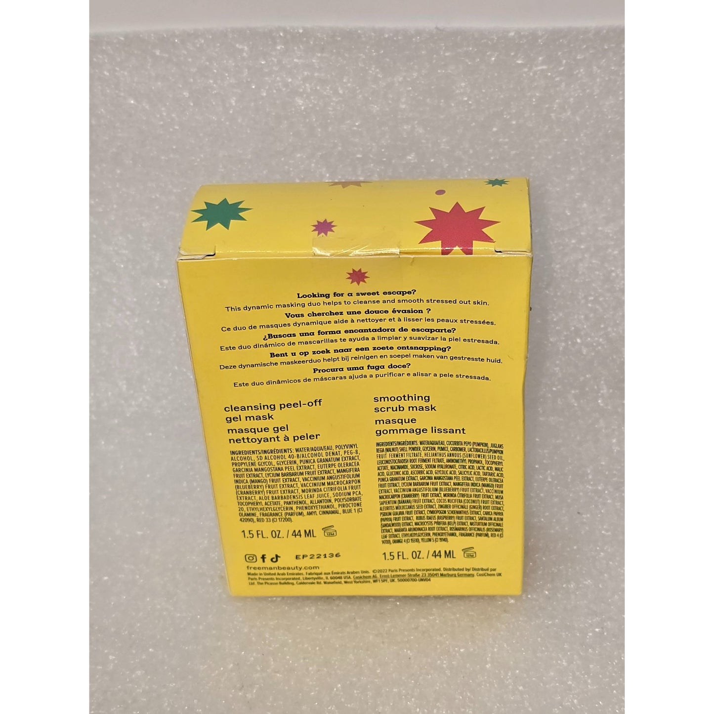 Freeman Sweet As Pie Cleansing Peel-Off & Smoothing Scrub Mask Set 2 x 1.5 Fl Oz