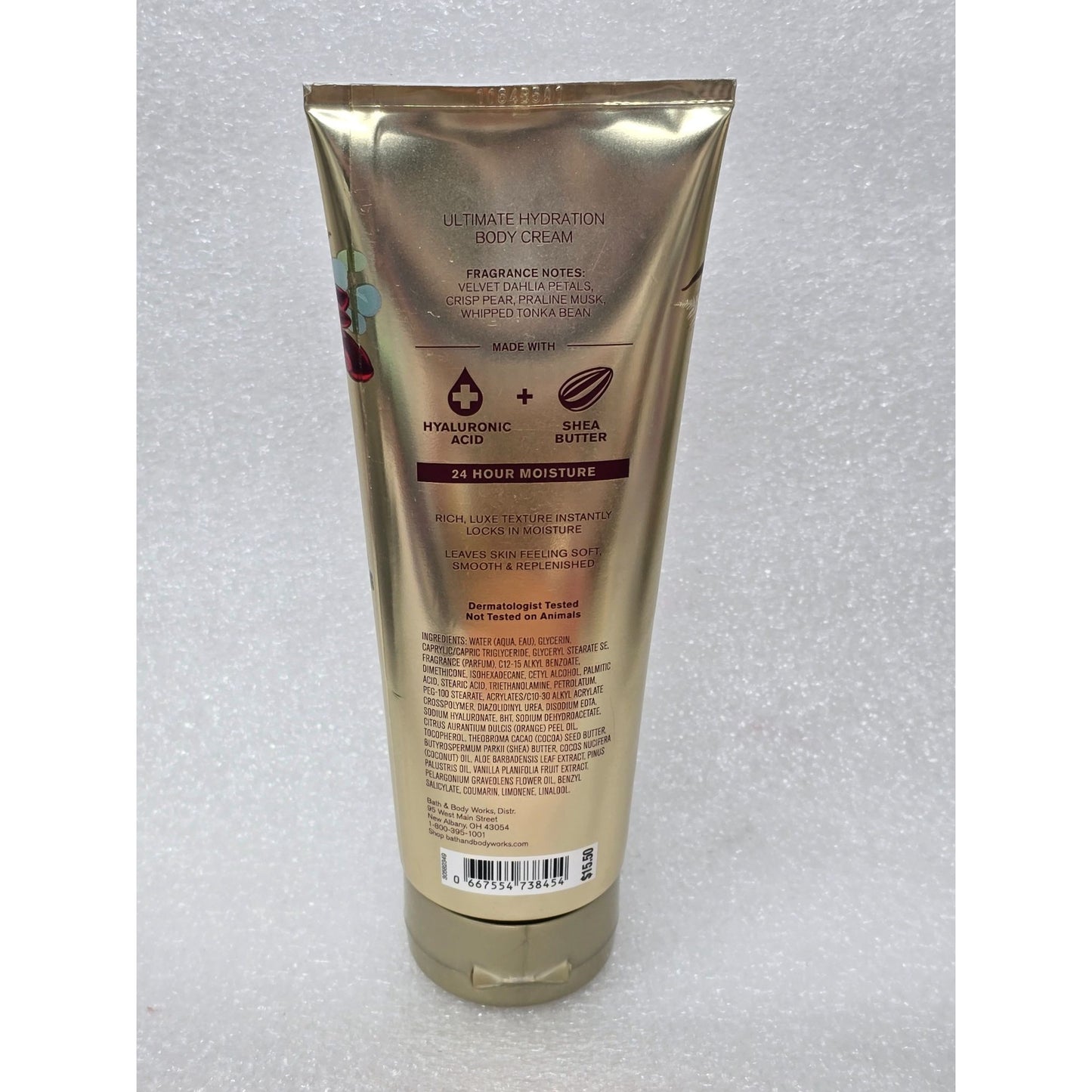 Dahlia Body Cream 8 Oz By Bath & Body Works With Hyaluronic Acid & Shea Butter