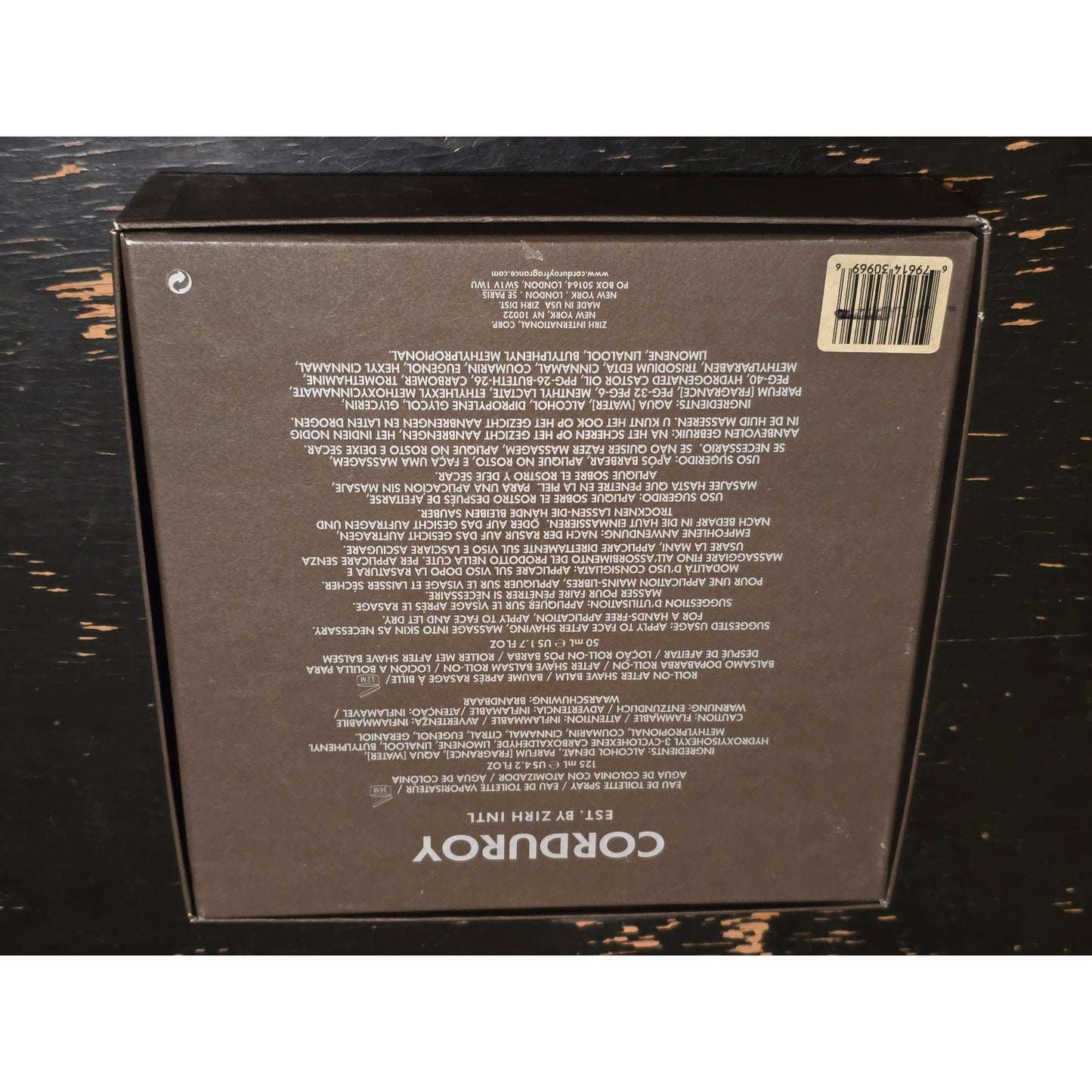 Corduroy By Zirh Intl Mens Fragrance Gift Set Cologne Spray & After Shave Balm