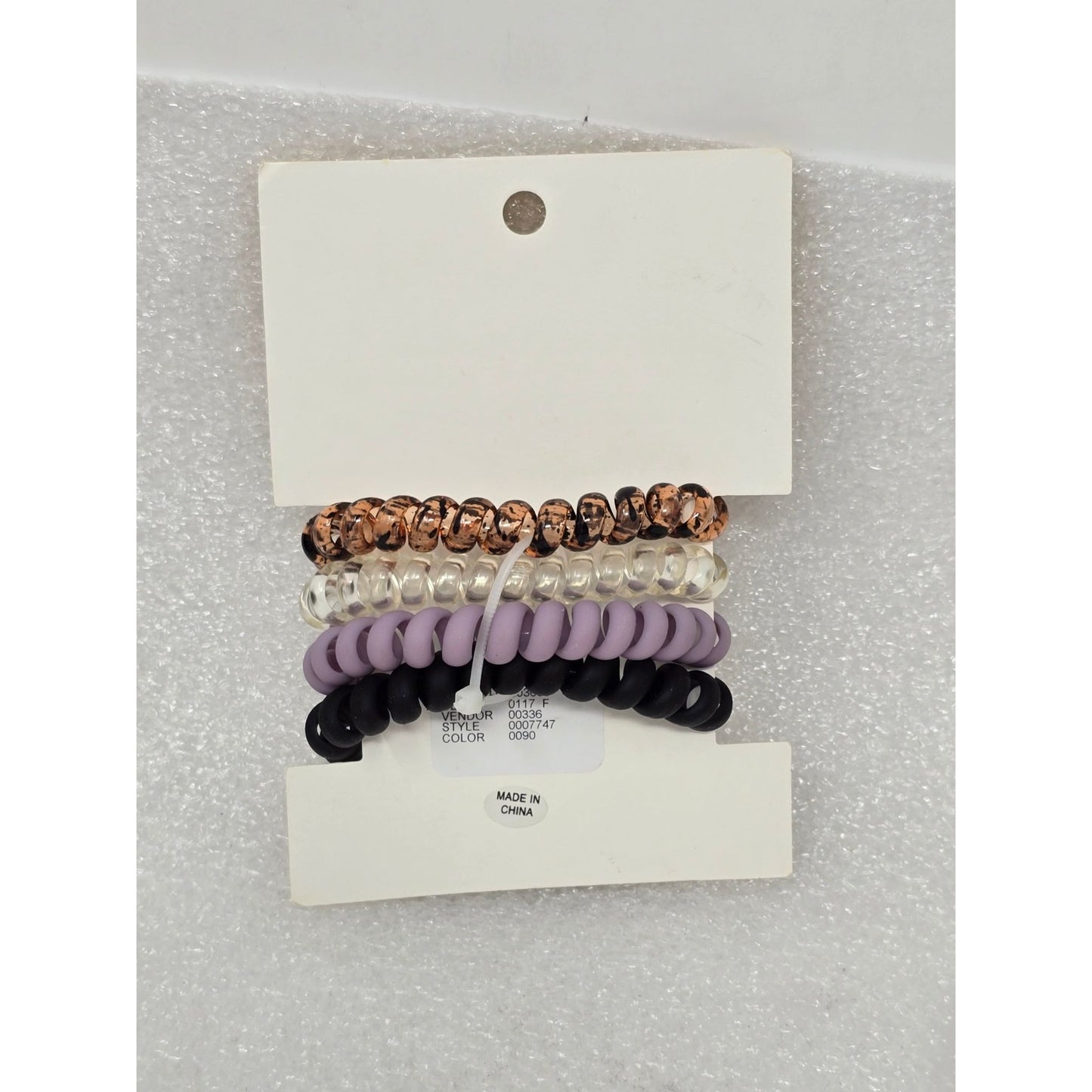 Set Of 4 Spiral Hair Ties Brown Clear Lavender & Black Dress To Impress Myself