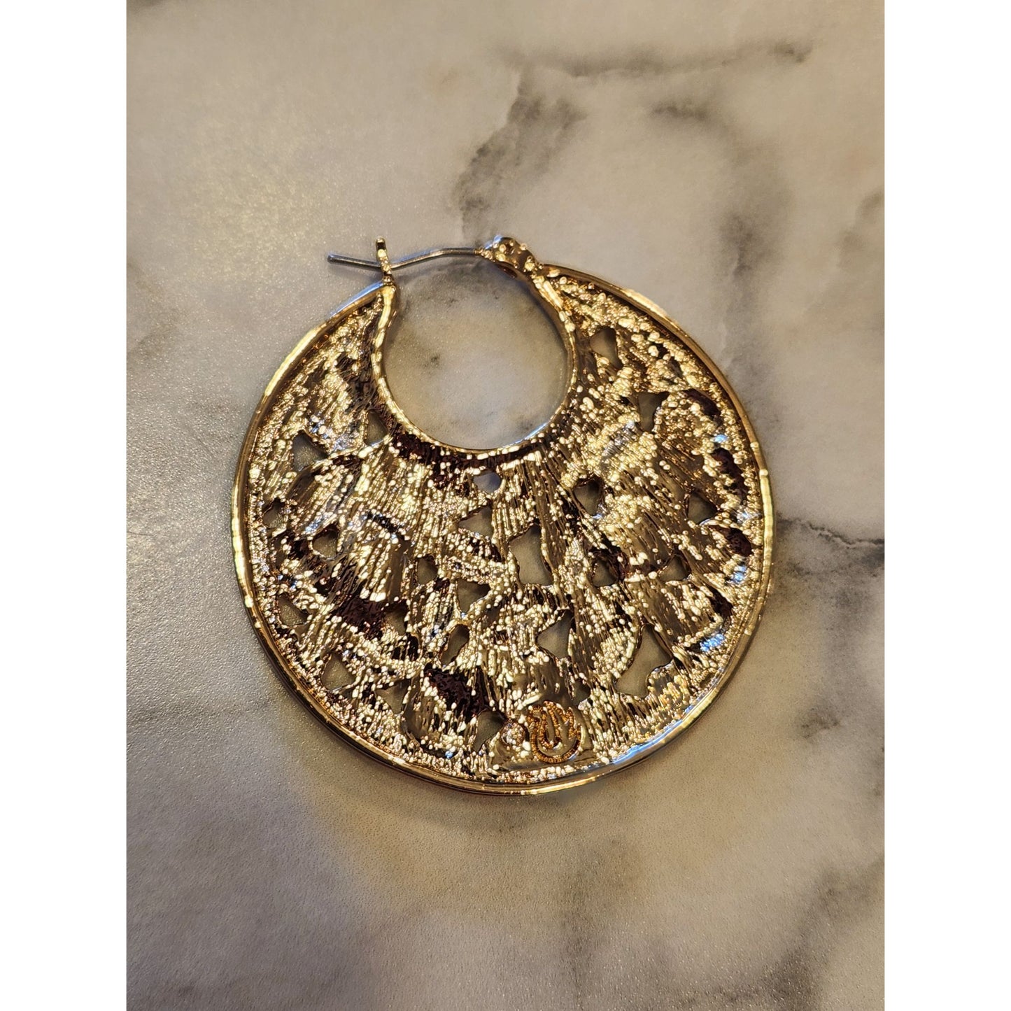 Gold-Tone Gloria Vanderbilt Hoop Earrings With Rhinestone Accents