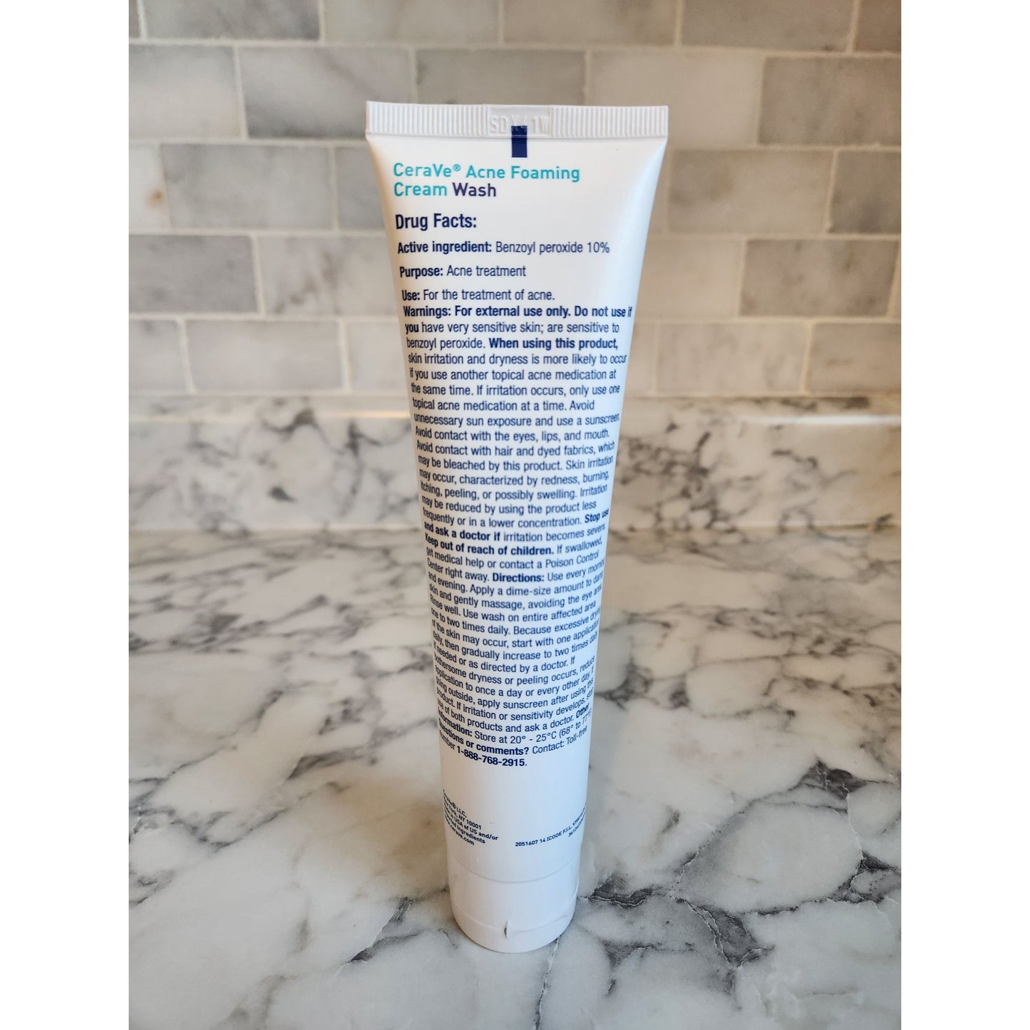 CeraVe Acne Foaming Cream Wash 10% Benzoyl Peroxide Acne Treatment 5oz