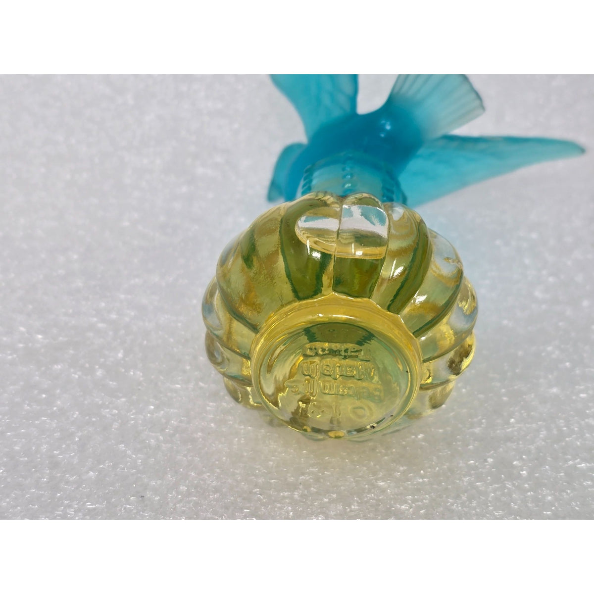 Vintage Delegar Royal Dove Perfume Glass Bottle With Blue Bird Belcam