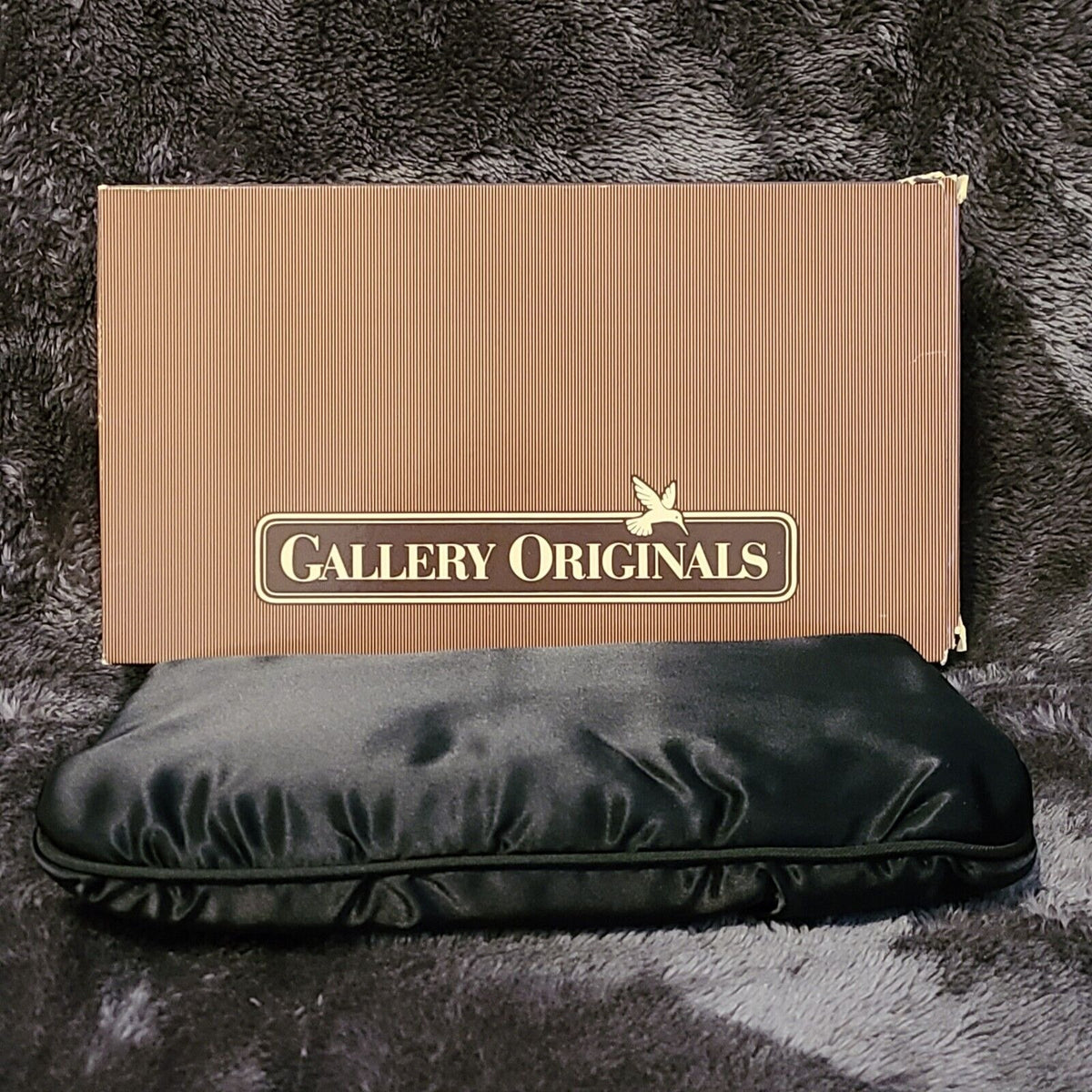 Vintage Avon Black Satin Evening Bag Clutch Crossbody Purse With Gold Accent From Gallery Originals