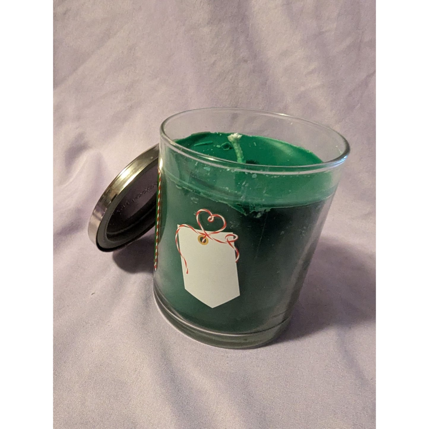 Bath & Body Works Winter Golden Pear Candle Green Glass Jar W/ Lid Holiday Scent