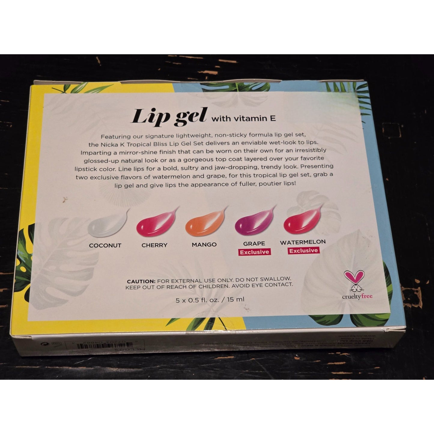 Nicka k Tropical Bliss Lip Gel Set Coconut Cherry Mango Grape & Watermelon