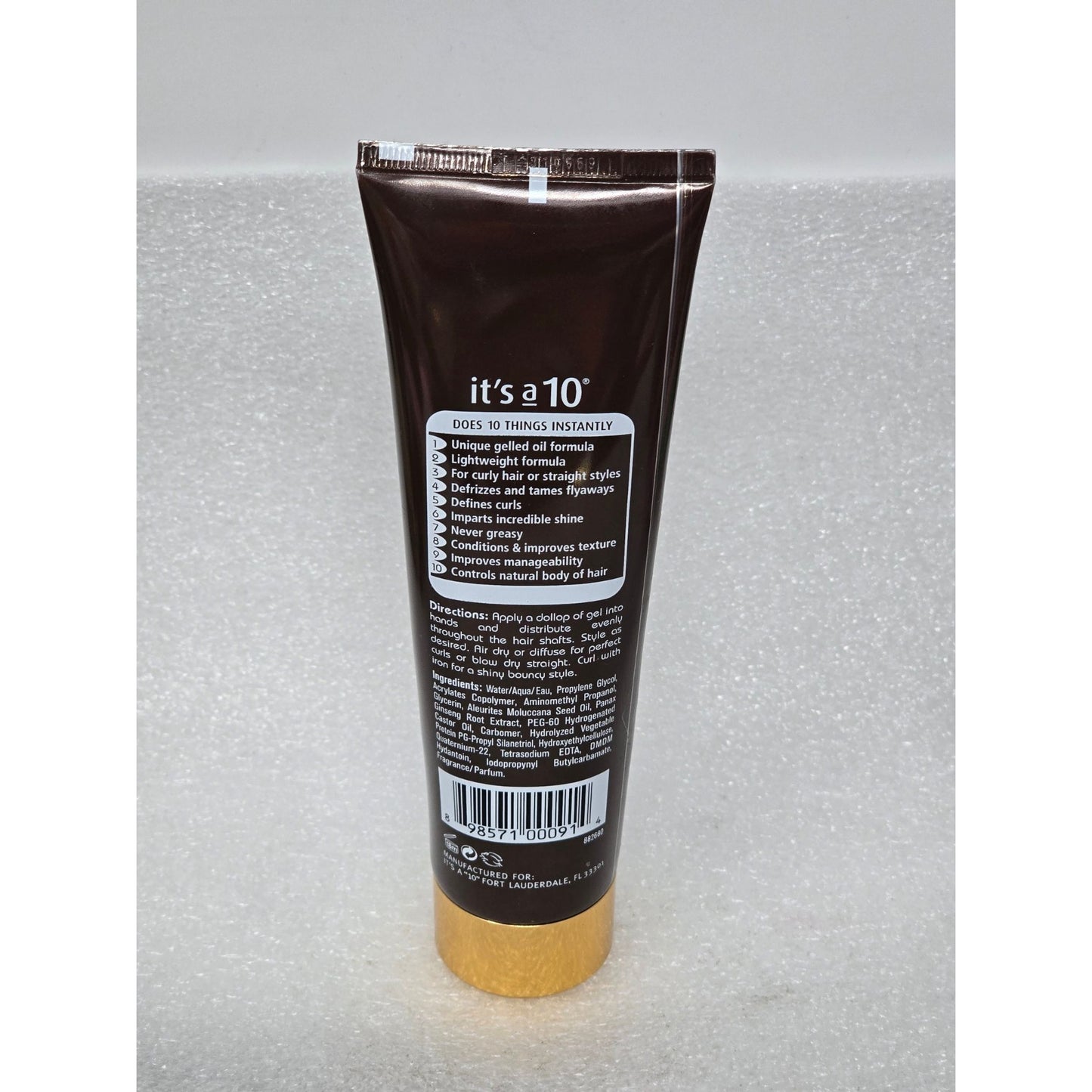 Its A 10 Miracle Defrizzing Gel 5 Oz Lightweight Formula Curly & Straight Styles