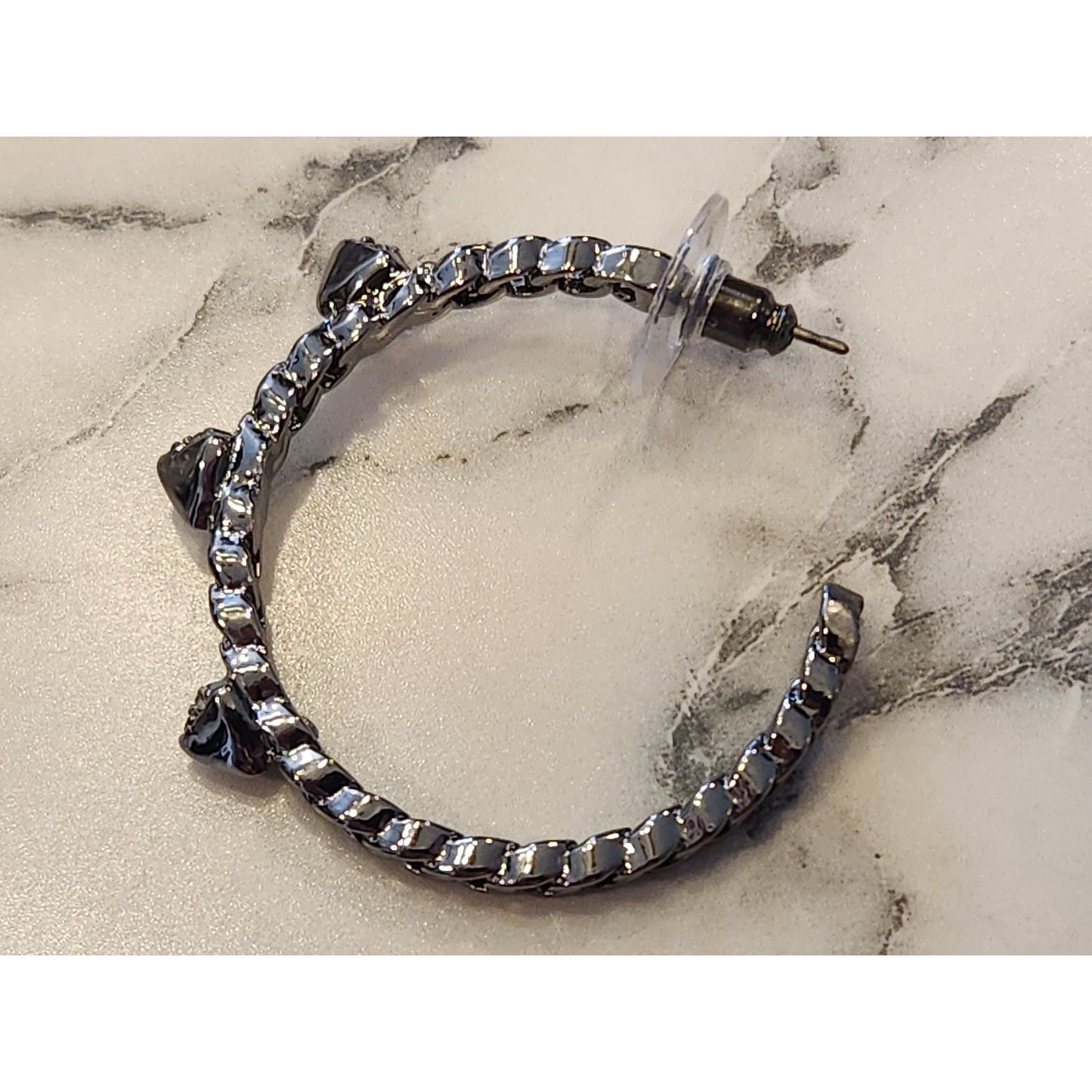 Simply Vera Vera Wang Silver-Tone Hoop Earrings With Crystal Accents