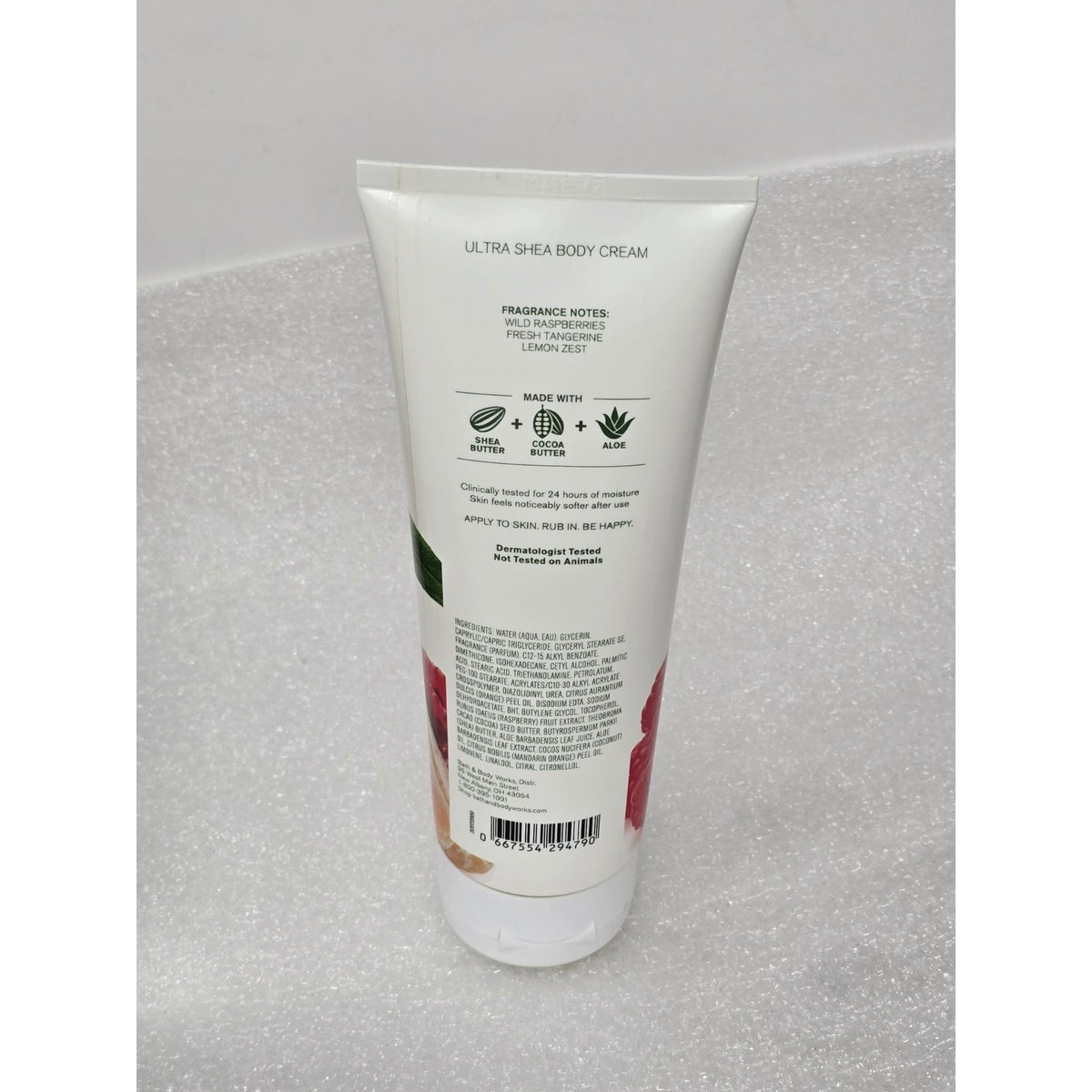 Bath & Body Works Raspberry Tangerine Ultra Shea Body Cream 8 Oz Vitamin E