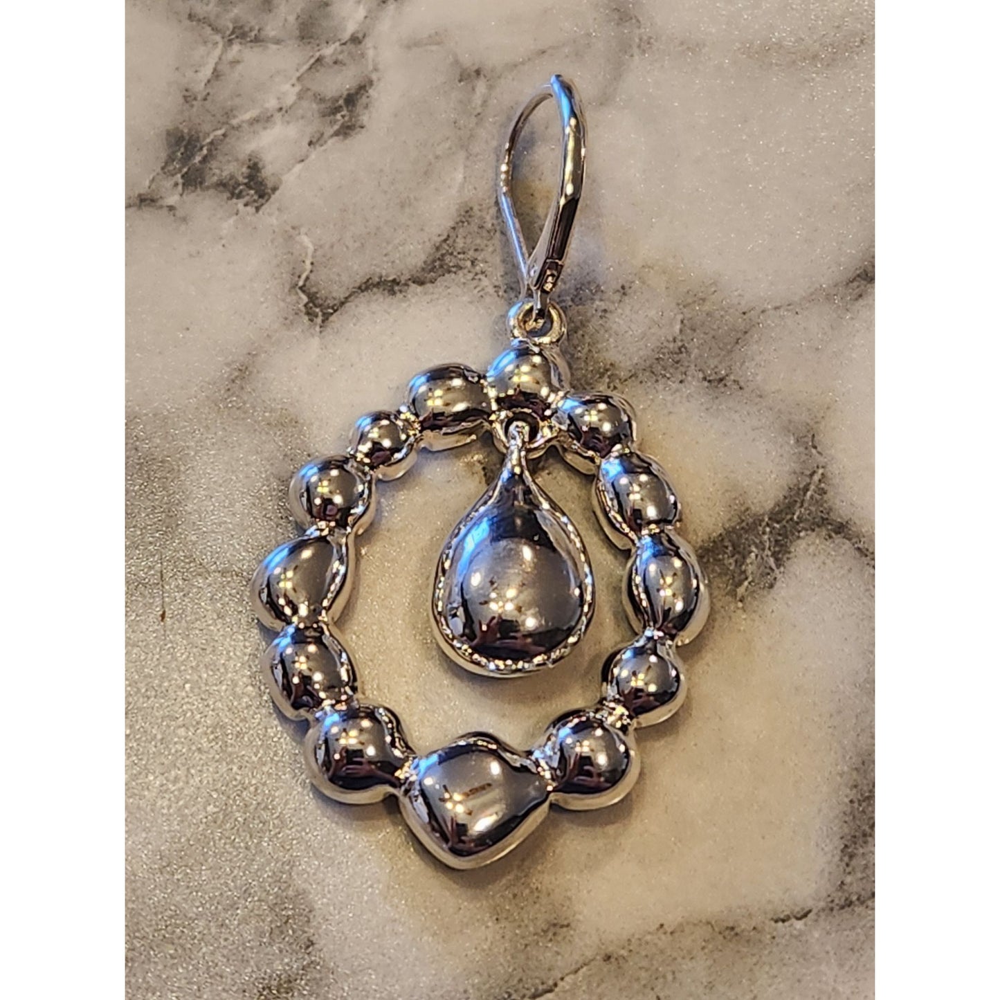 Napier Silver-Tone Blue Stone Drop Earrings