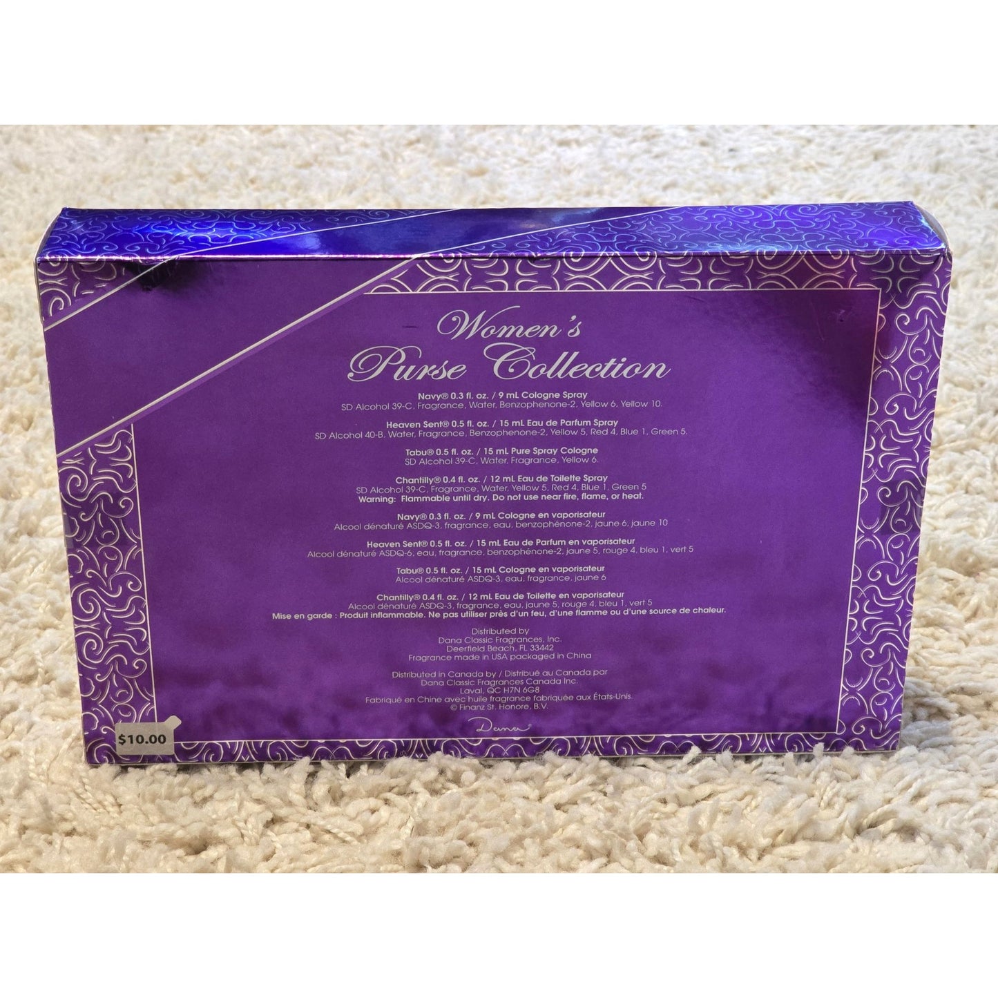 Dana Womens Purse Collection Perfume Gift Set Navy Tabu Chantilly Heaven Sent