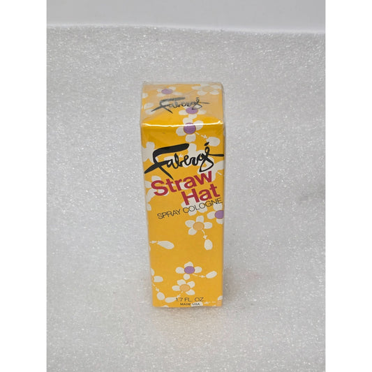 Vintage Faberge Straw Hat Spray Cologne 1.7 Oz Yellow Sealed Made In USA