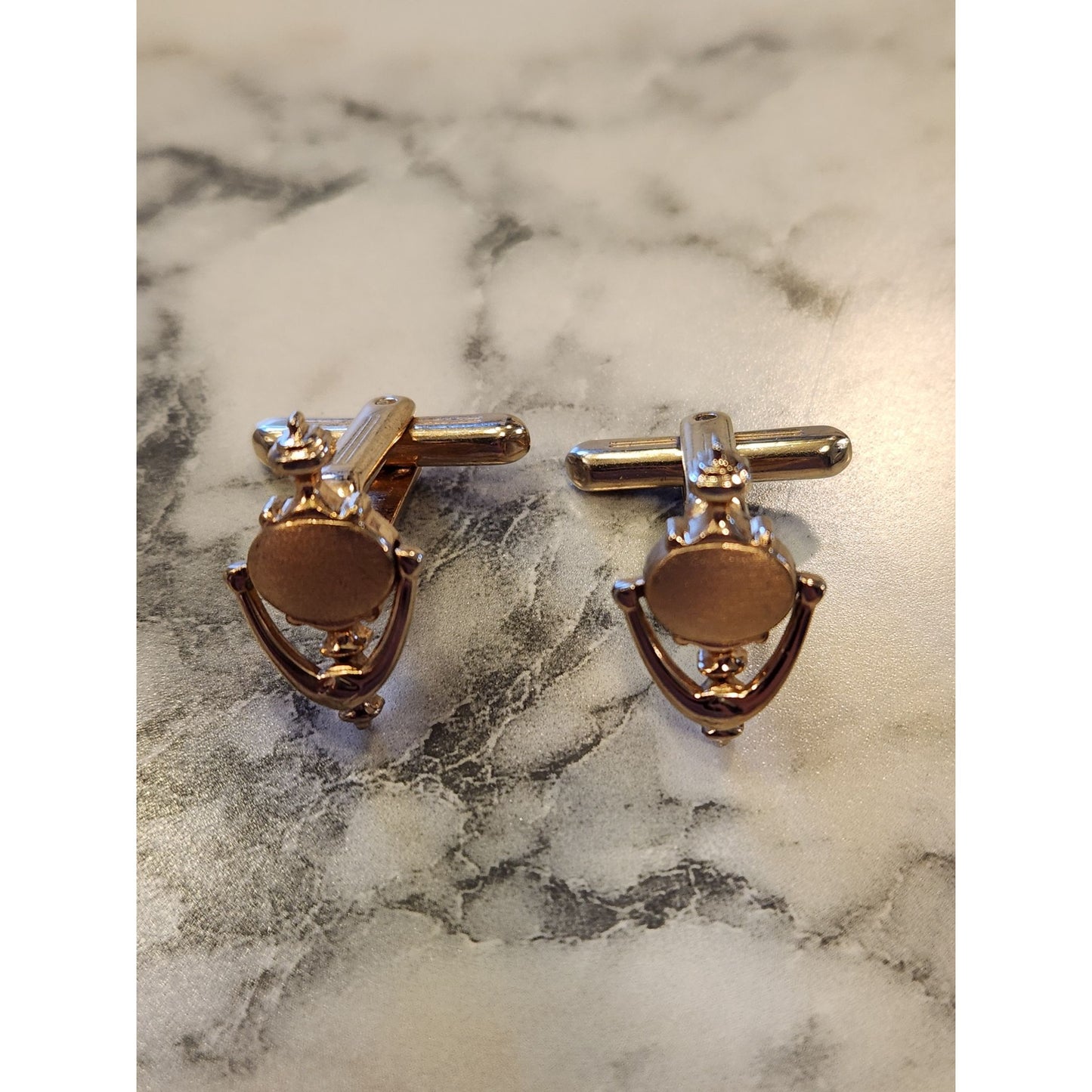 Vintage Hickok USA Gold Tone Articulated Door Knocker Cufflinks