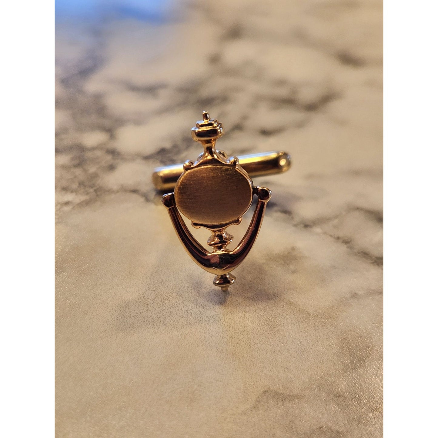 Vintage Hickok USA Gold Tone Articulated Door Knocker Cufflinks