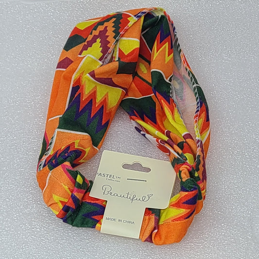 Pastel Collection Beautiful Headband Headwrap Orange Multi-Color