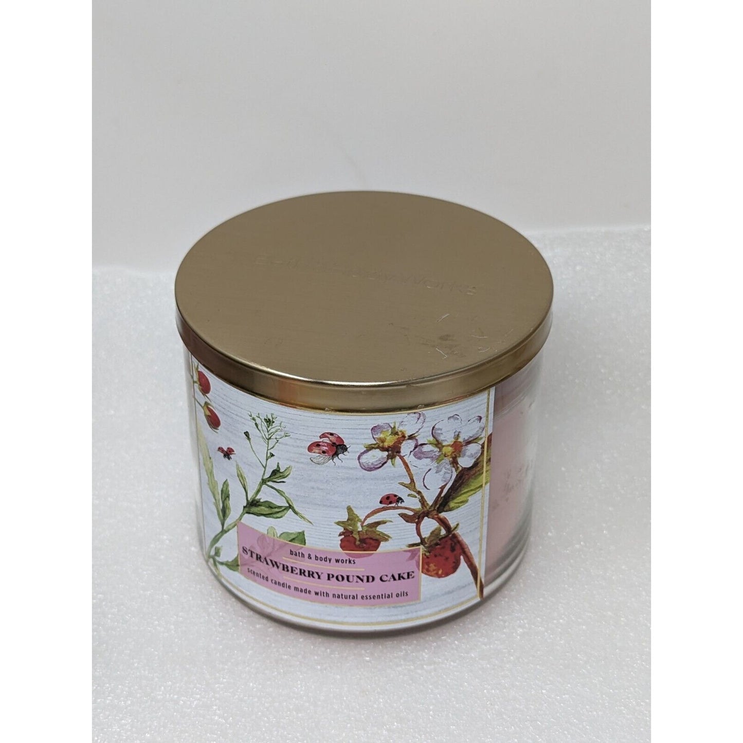 Bath & Body Works Strawberry Pound Cake 3-Wick Candle 14.5 oz Large