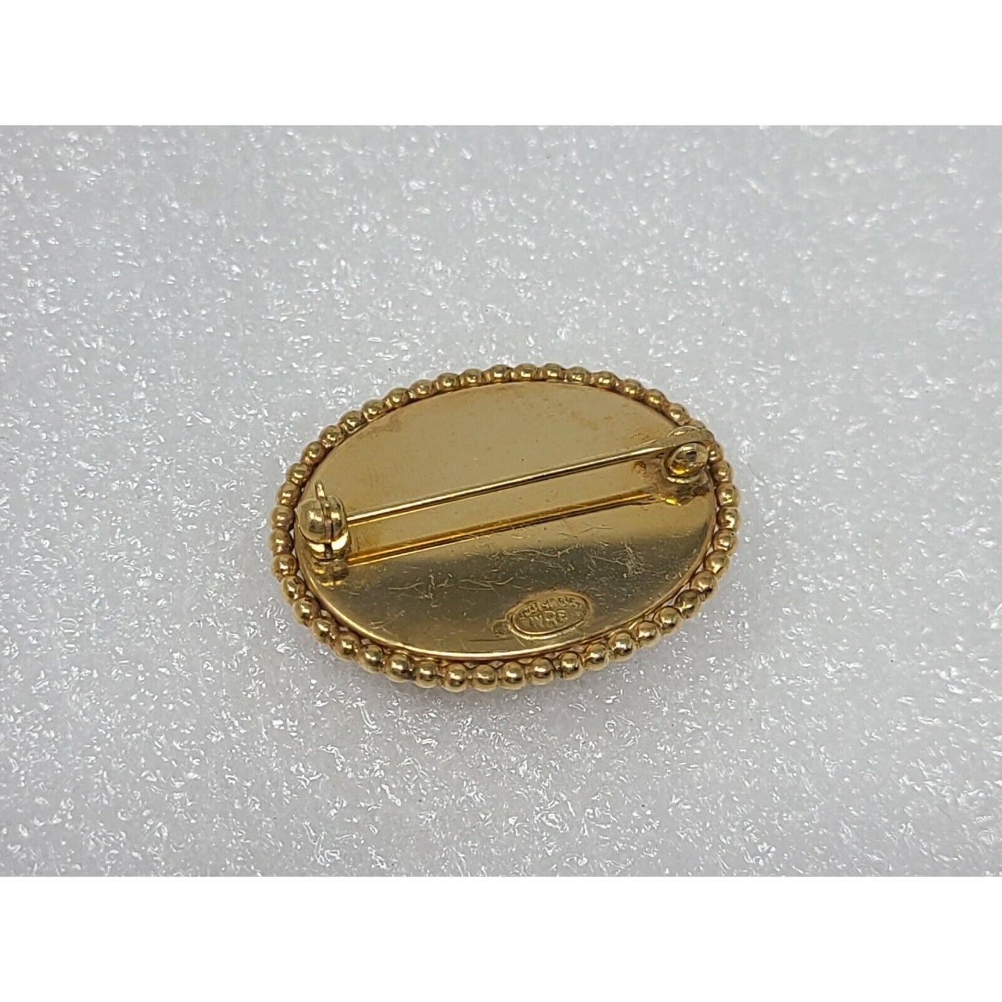 Vintage Pheasant Intaglio Glass WRE W. E. Richards Company 14K G.F. Brooch