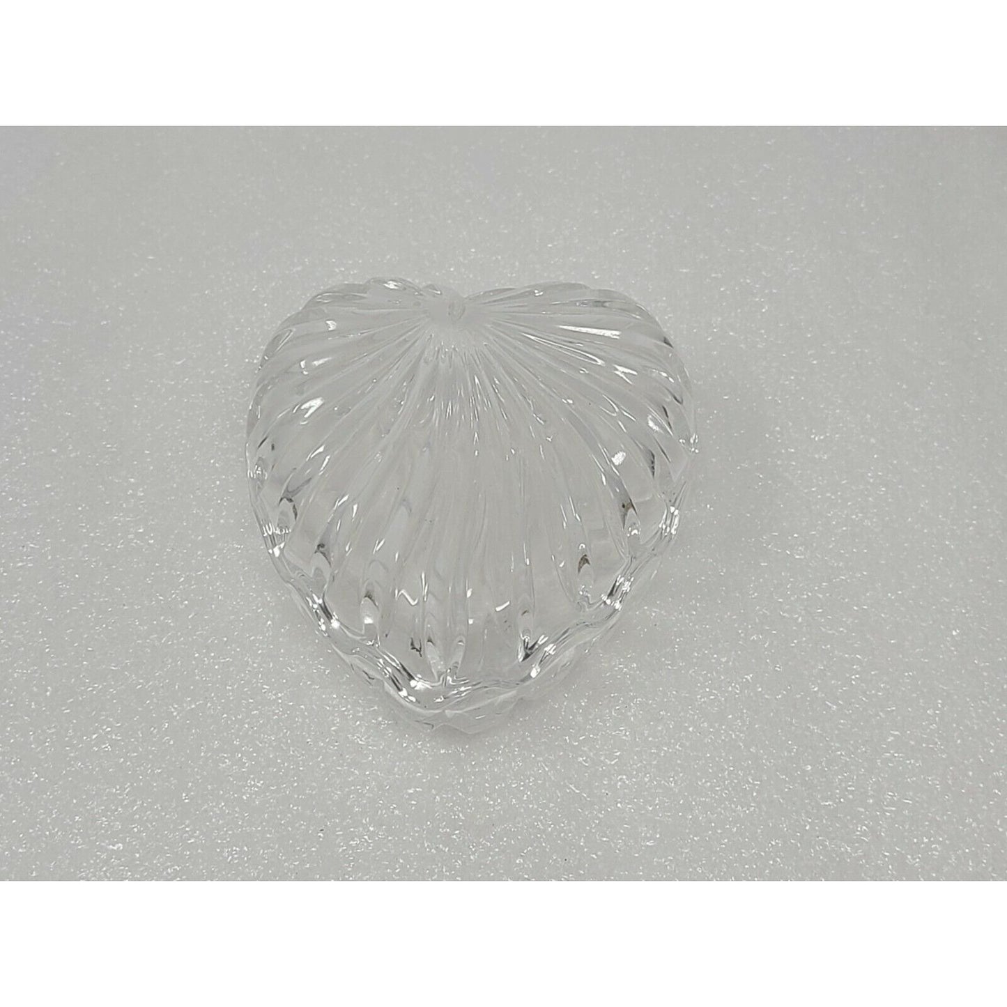 Vintage Crystal Trinket Jewelry Box Heart Shaped Candy Dish