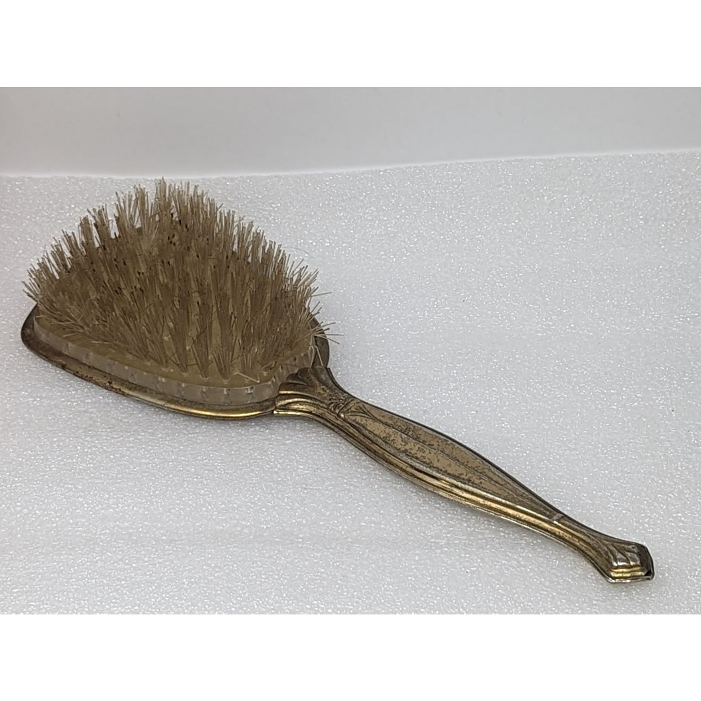 Vintage Vanity Hair Brush Gold Tone with Flowers