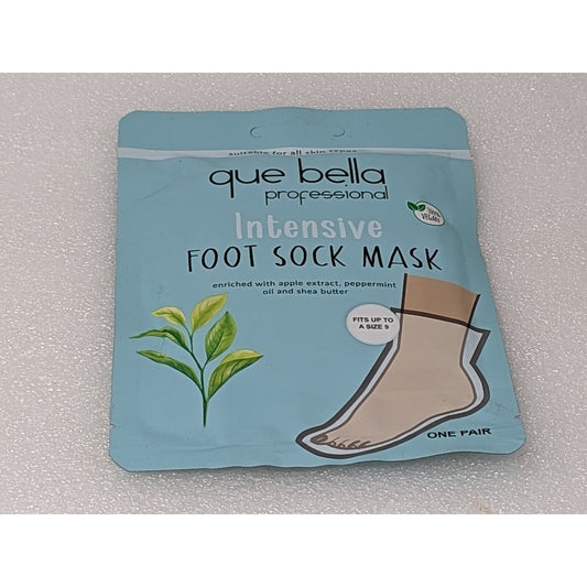 Que Bella Intensive Foot Sock Mask Apple Extract Peppermint Oil & Shea Butter