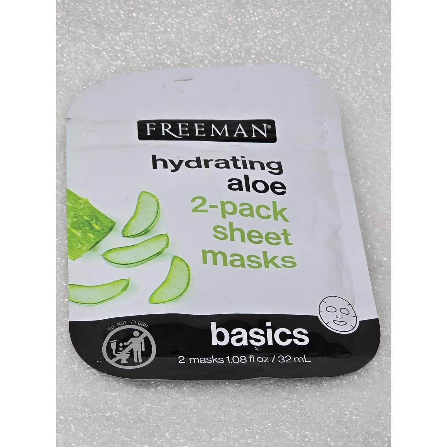 Freeman Hydrating Aloe 2-Pack Sheet Masks Basics 1.08 Fl Oz / 32 mL