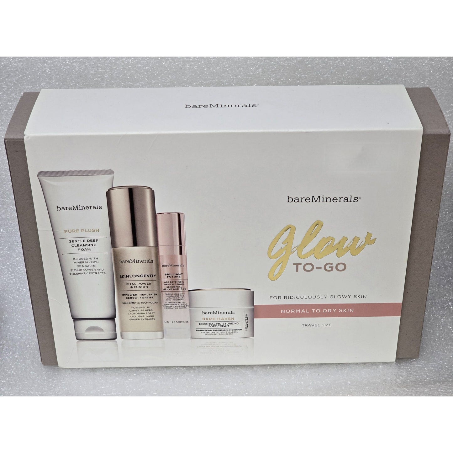 BareMinerals Glow To-Go Skincare Travel Set For Normal To Dry Skin