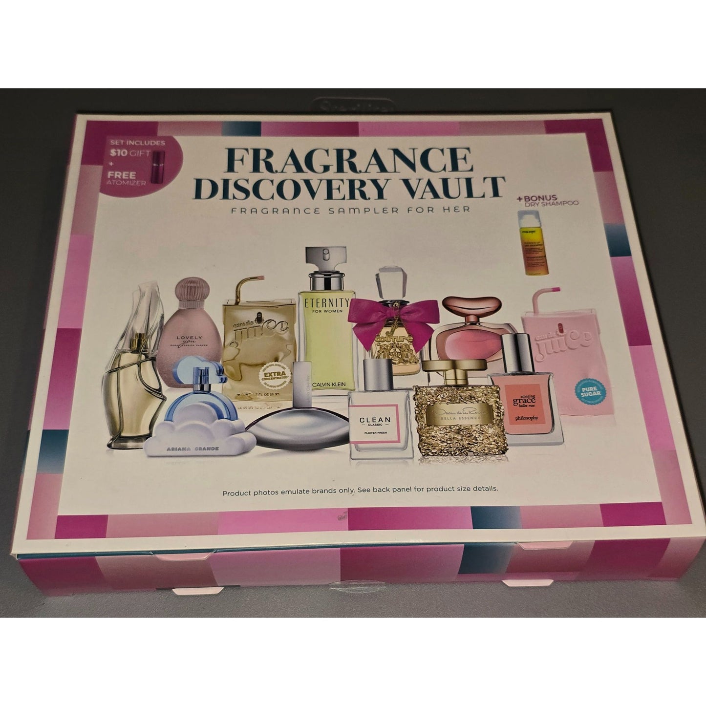 Fragrance Discovery Vault Perfume Sample Gift Set For Her With Bonus Dry Shampoo