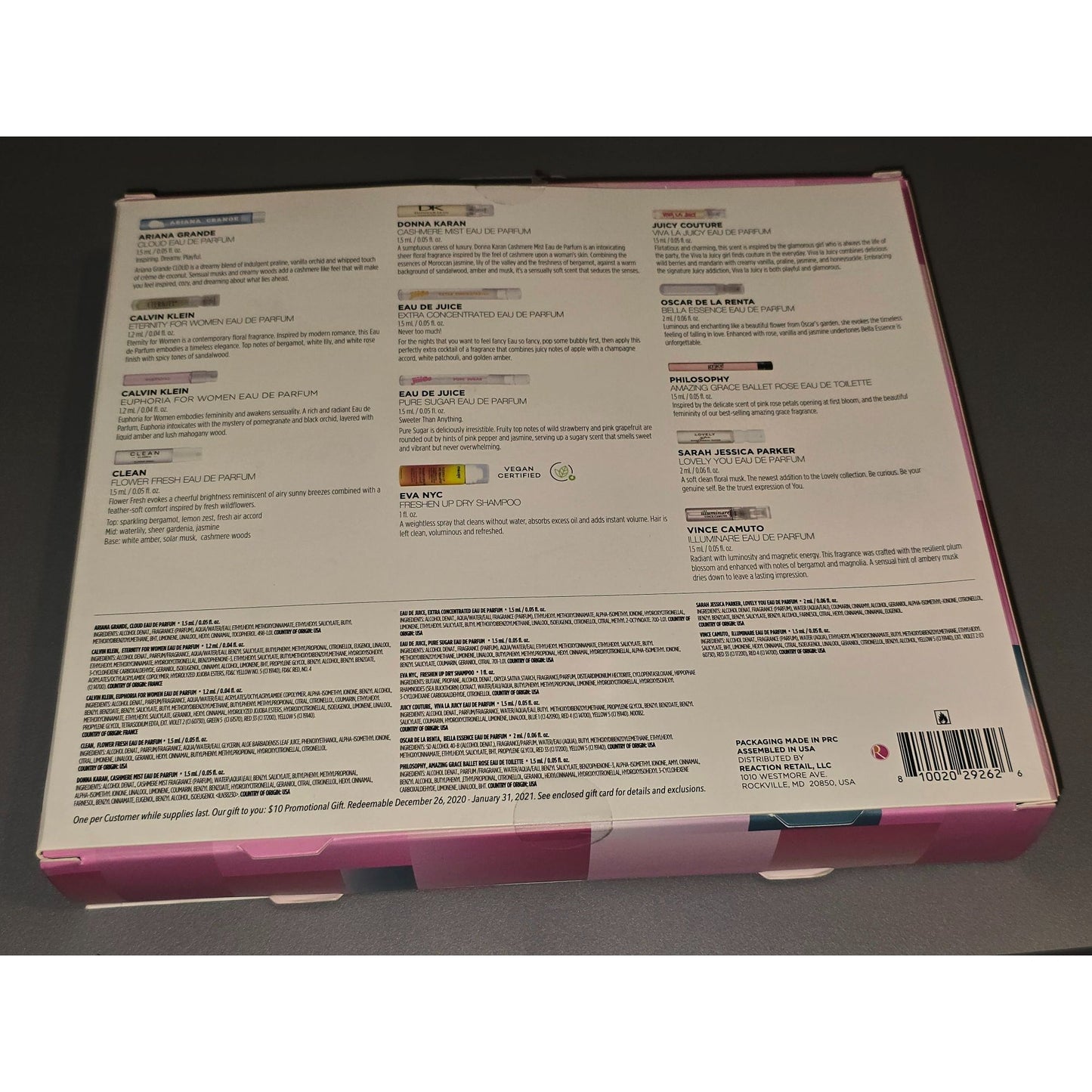 Fragrance Discovery Vault Perfume Sample Gift Set For Her With Bonus Dry Shampoo