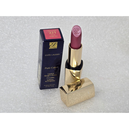 Estée Lauder Pure Color Hi-Lustre Lipstick 221 Pink Parfait Refillable New