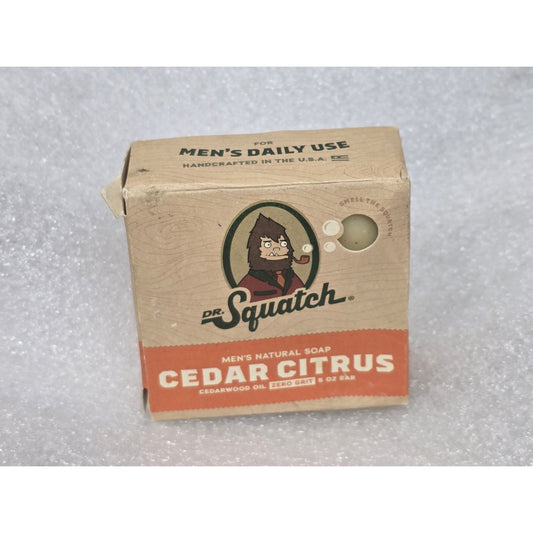 Dr. Squatch Men's Natural Cedar Citrus Soap Bar 5 Oz Zero Grit Cold Processed