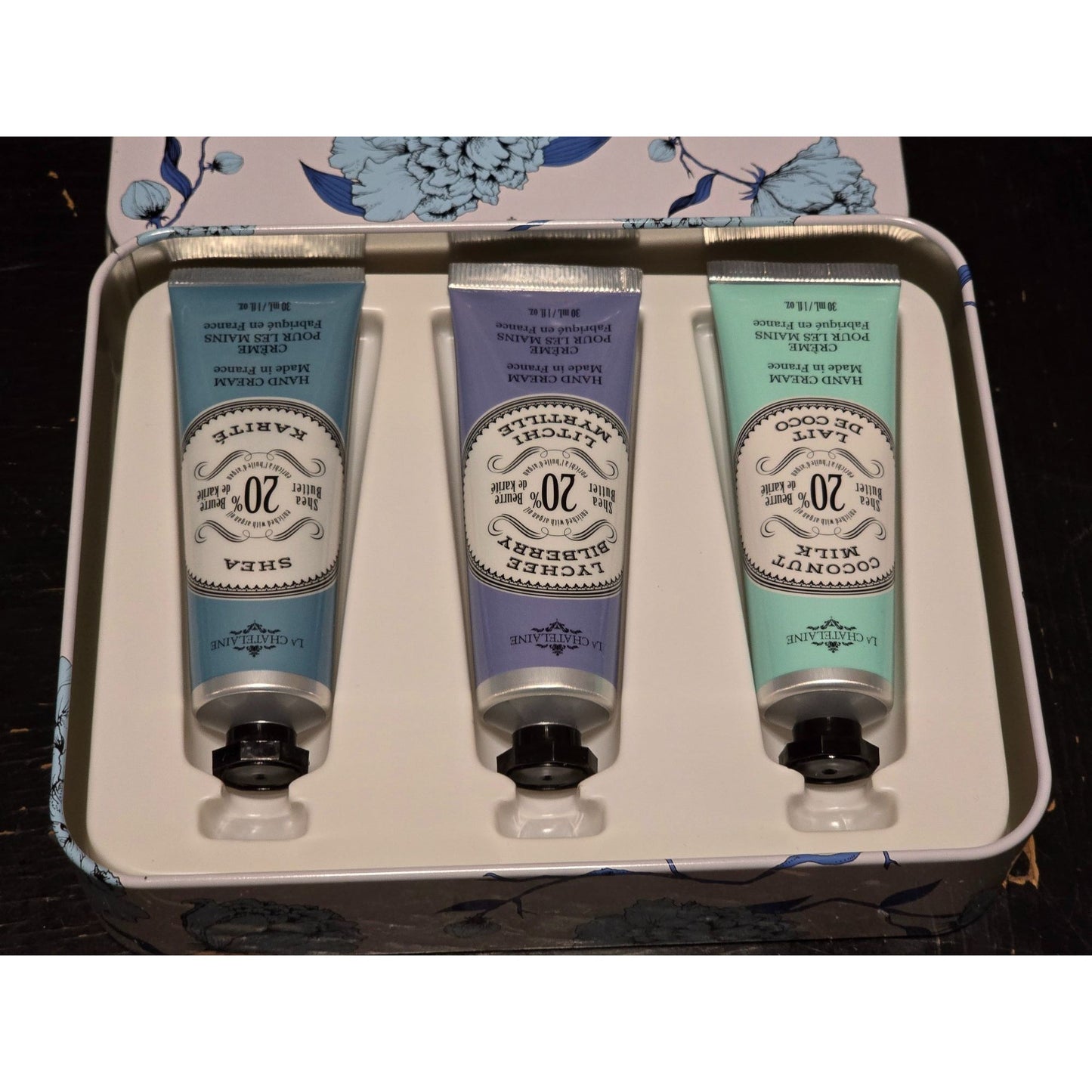 La Chatelaine Hand Cream Gift Set of 3 With Shea Butter Shea Coconut Milk Lychee