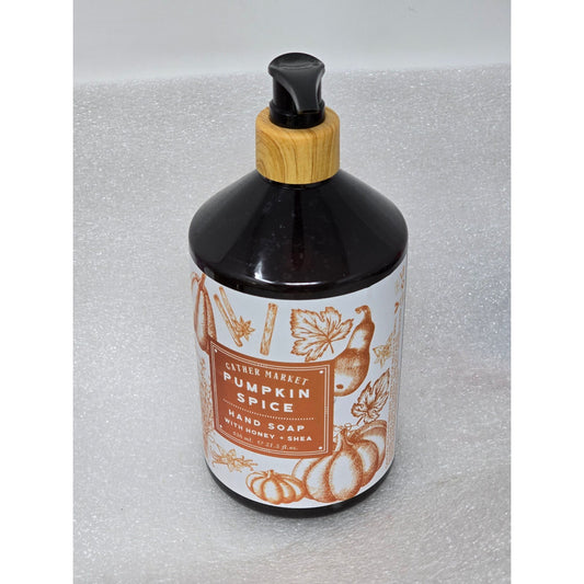 Gather Market Pumpkin Spice Hand Soap 21.5 oz Honey & Shea Moisturizing Formula