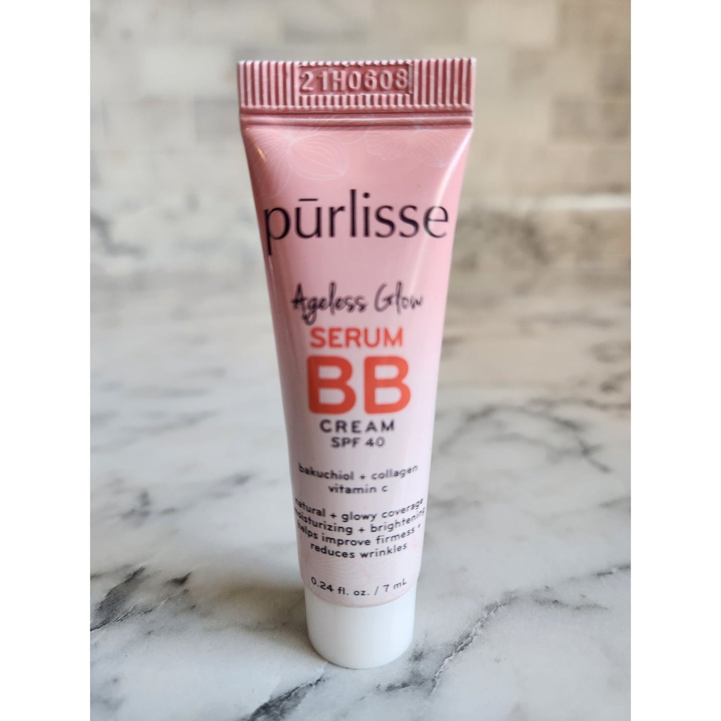 Purlisse Ageless Glow Serum BB Cream SPF 40 Medium Warm 0.24 Fl Oz Travel Size