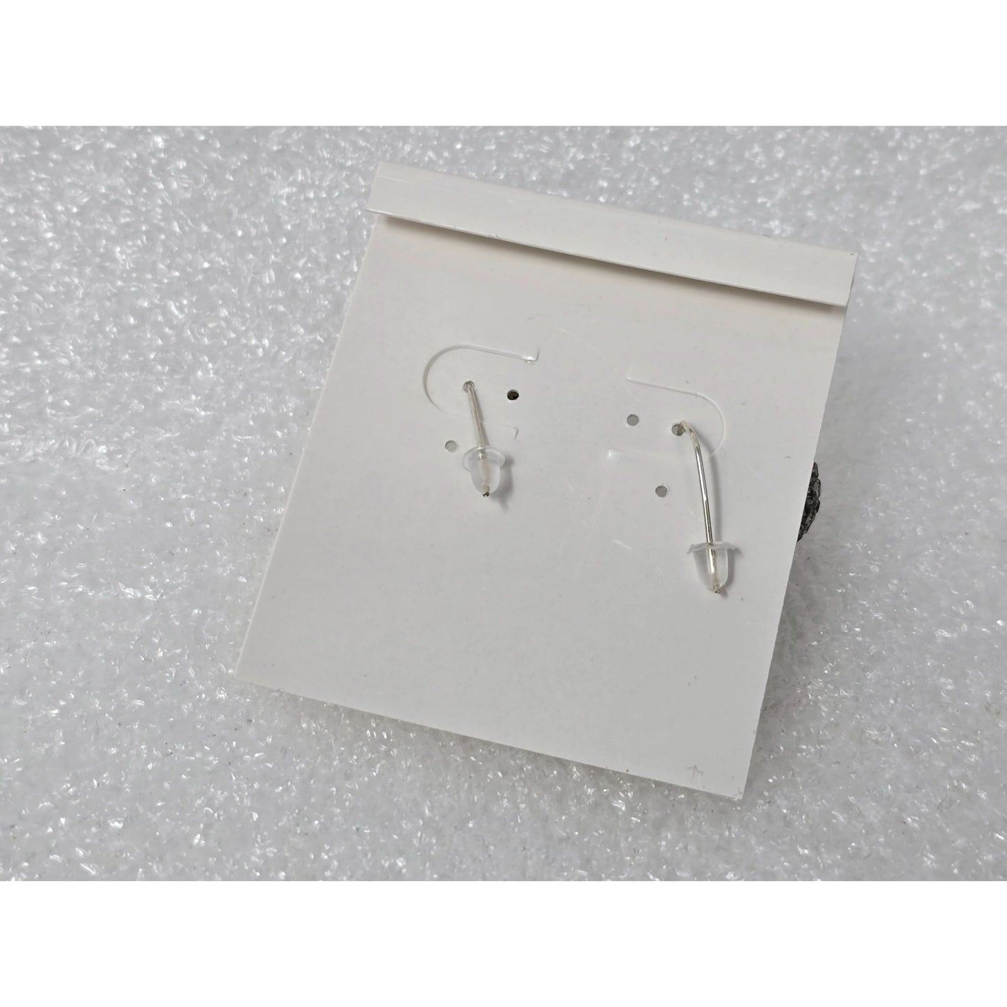 Glittery Sterling Silver Round Drop Earrings With Fishhook Backs