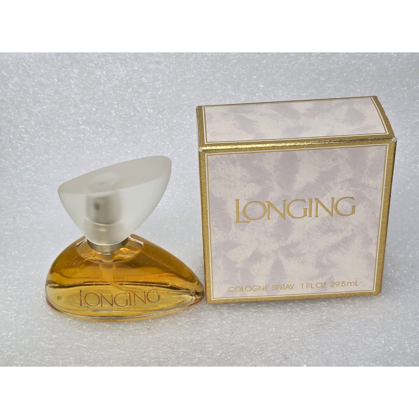 Vintage Coty Longing Cologne Spray 1 oz Elegant Bottle Design In Box 80's
