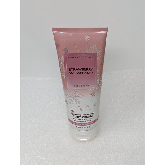 Bath & Body Works Strawberry Snowflakes Body Cream Ultra Hydration 8 oz