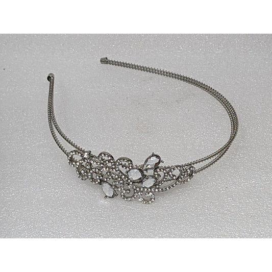 Silver Tone Rhinestone Hair Headband