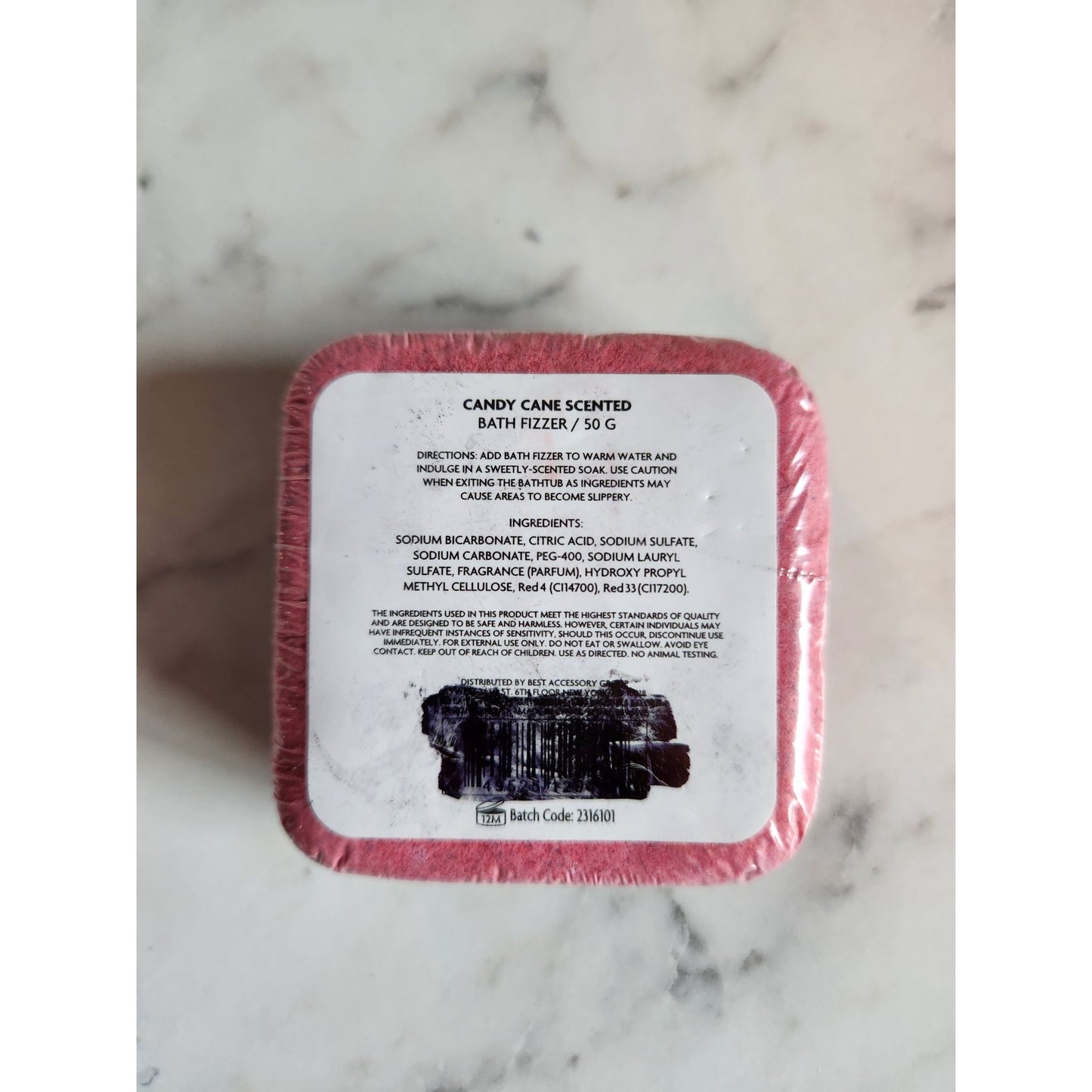 Lot of 2 Candy Cane Scented Bath Fizzer 50g Luxurious Bath Bomb Spa Relaxation