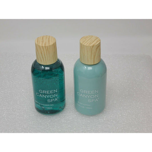 Green Canyon Spa Body Lotion & Bath & Shower Gel Set Peppermint 3.5 oz ea