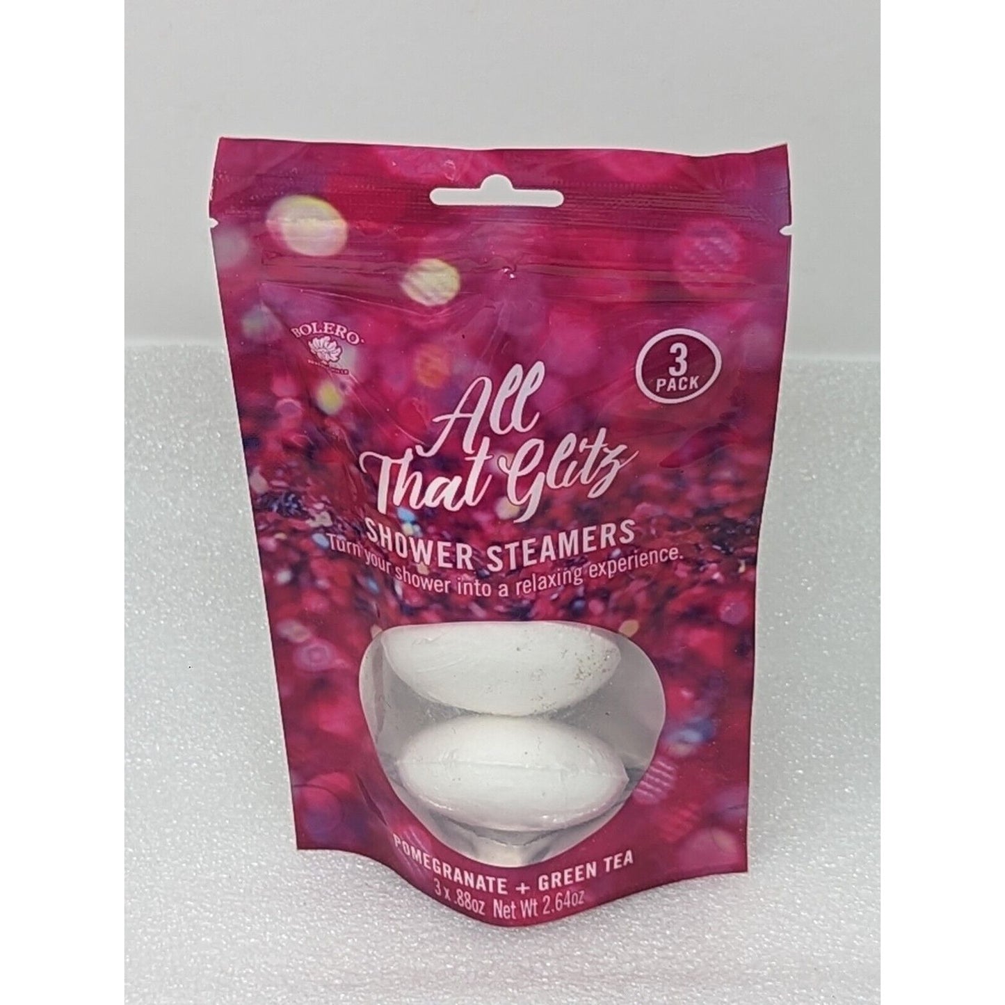 Bolero All That Glitz Shower Steamers 3 Pack Pomegranate + Green Tea