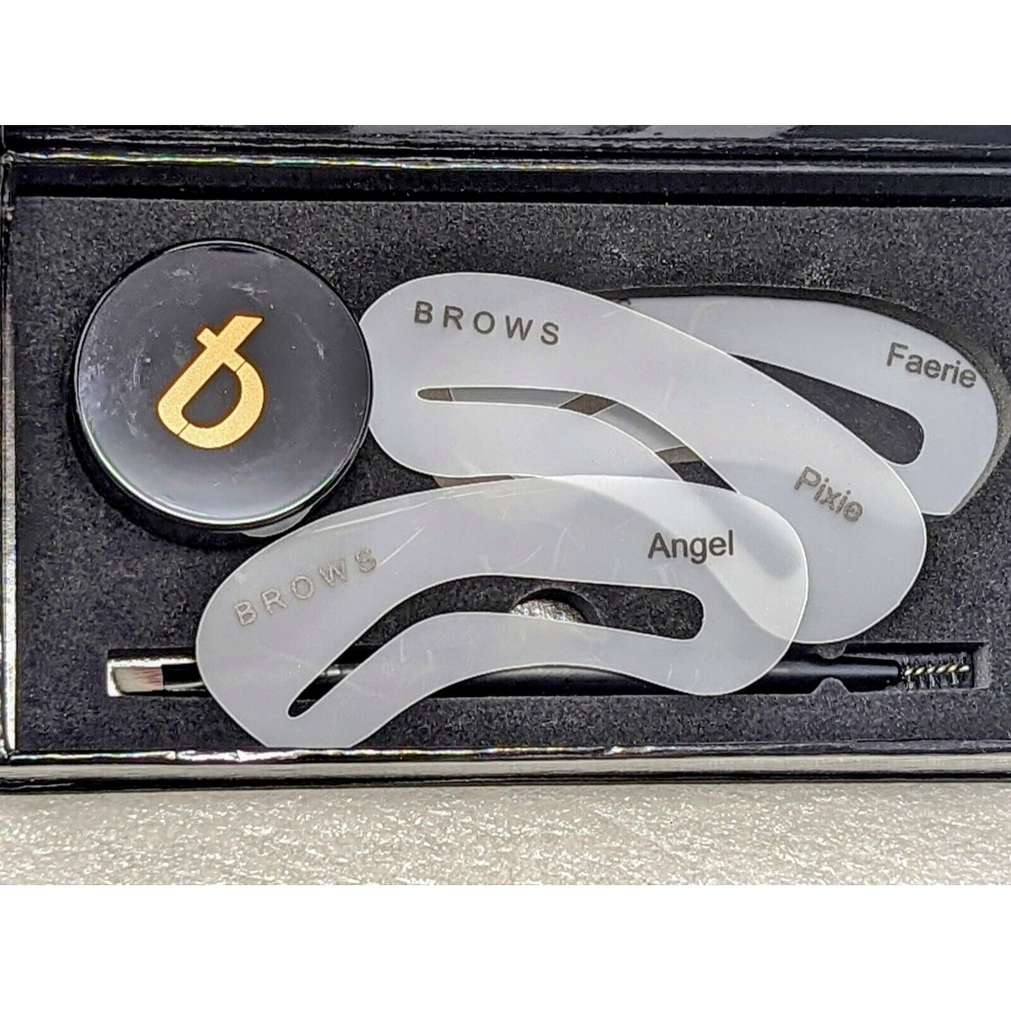 Tori Belle The Works Brow and Liner Kit Black Eyebrow Gel Stencils & Brush