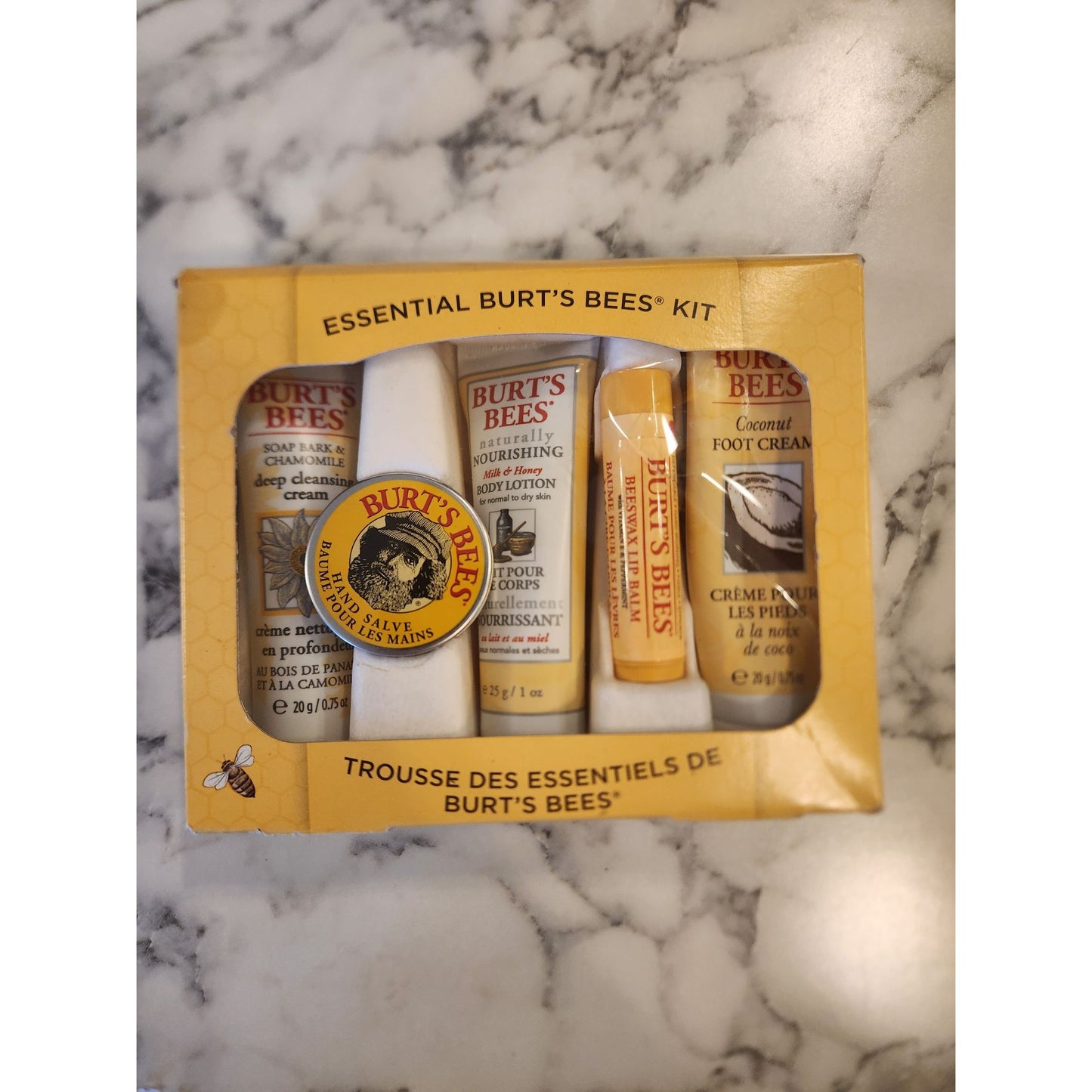 Burt's Bees Essential Gift Set - Soap Bark & Chamomile, Hand Salve, Body Lotion, Lip Balm, Foot Cream