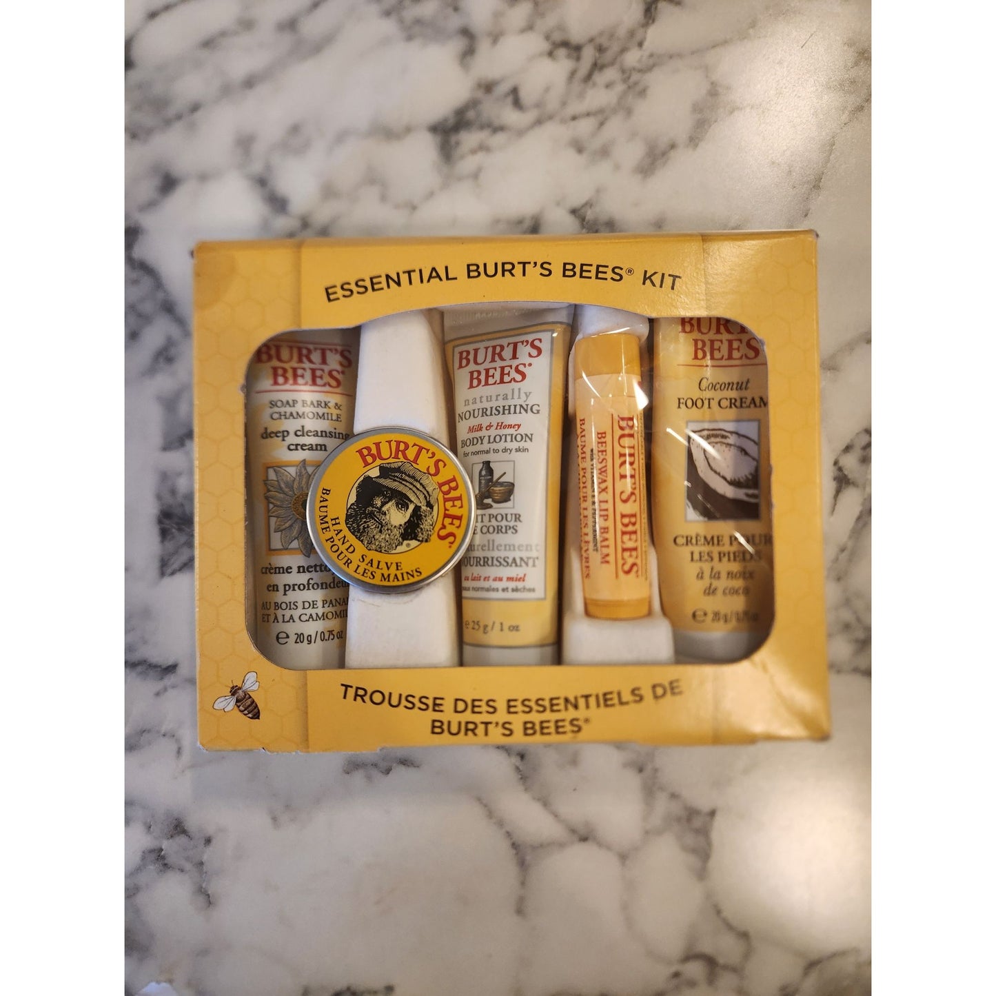 Burt's Bees Essential Gift Set - Soap Bark & Chamomile, Hand Salve, Body Lotion, Lip Balm, Foot Cream