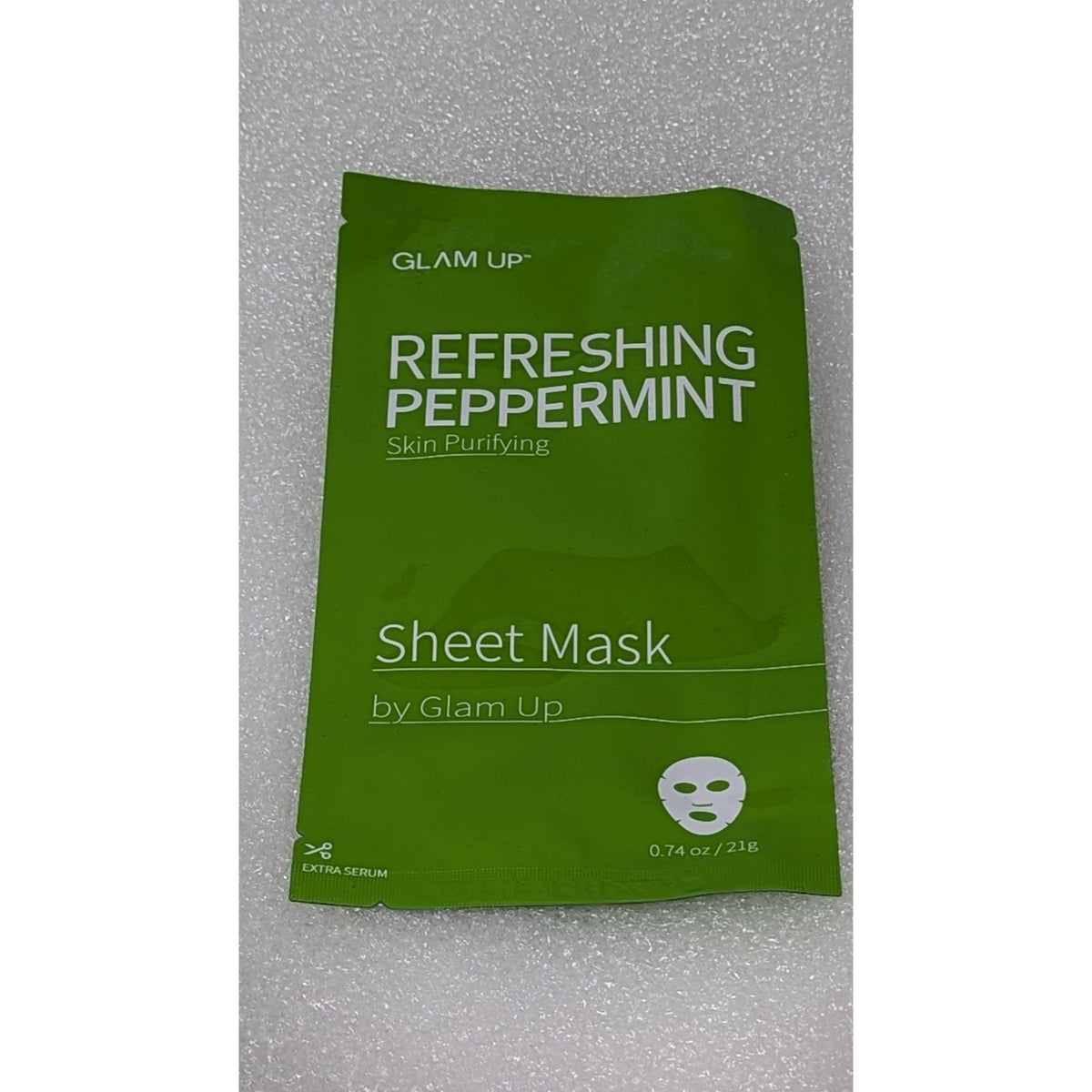 Glam Up Refreshing Peppermint Sheet Mask - Skin Purifying & Hydrating 0.74 Oz