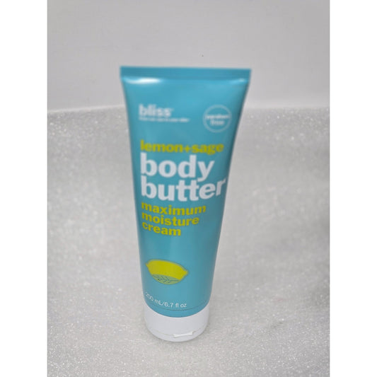 Bliss Lemon + Sage Body Butter Maximum Moisture Cream 6.7 Fl Oz