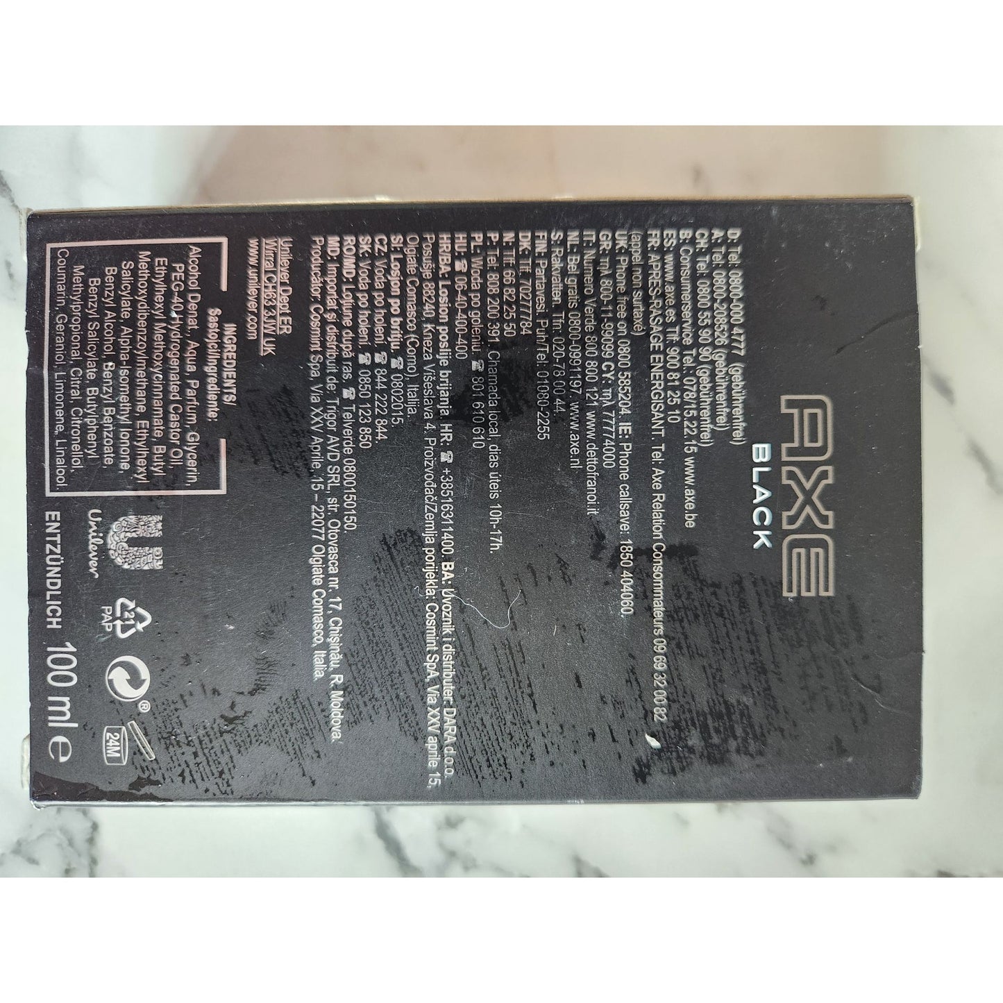 Axe Aftershave Black Vitalizing Scent 100ml Mens Fragrance