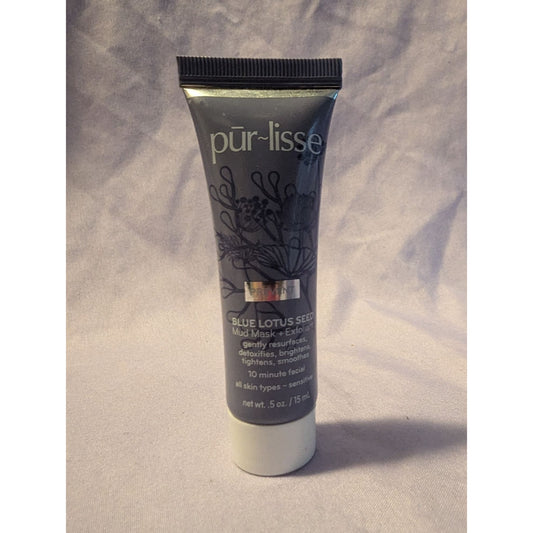 Purlisse Blue Lotus Seed Mud Mask 15ml Exfoliate Detoxify & Brighten Travel
