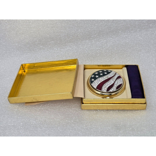 Estée Lauder America the Beautiful Jeweled Flag Compact Lucidity Powder Box